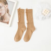 Women's Basic Solid Color Cotton Jacquard Crew Socks A Pair sku image 6