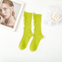 Women's Basic Solid Color Cotton Jacquard Crew Socks A Pair sku image 7