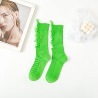 Women's Basic Solid Color Cotton Jacquard Crew Socks A Pair sku image 14