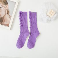 Women's Basic Solid Color Cotton Jacquard Crew Socks A Pair sku image 17