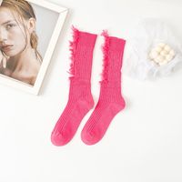 Women's Basic Solid Color Cotton Jacquard Crew Socks A Pair sku image 18