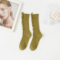Women's Basic Solid Color Cotton Jacquard Crew Socks A Pair sku image 8