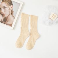 Women's Basic Solid Color Cotton Jacquard Crew Socks A Pair sku image 21