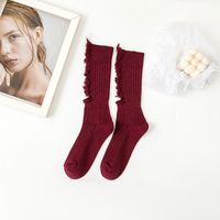 Women's Basic Solid Color Cotton Jacquard Crew Socks A Pair sku image 15