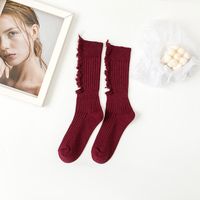 Mujeres Básico Color Sólido Algodón Jacquard Calcetines De Tripulación Un Par sku image 15