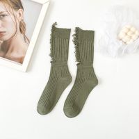 Women's Basic Solid Color Cotton Jacquard Crew Socks A Pair sku image 22