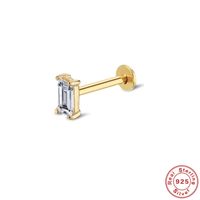 1 Piece Simple Style Commute Square Inlay Sterling Silver Zircon Ear Studs sku image 5