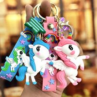 Cartoon Style Unicorn Pvc Silica Gel Unisex Bag Pendant Keychain main image 1