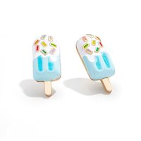 1 Pair Simple Style Ice Cream Enamel Sterling Silver Ear Studs main image 5