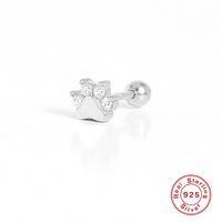 1 Piece Simple Style Water Droplets Inlay Sterling Silver Rhinestones Ear Studs sku image 5