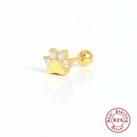 1 Piece Simple Style Water Droplets Inlay Sterling Silver Rhinestones Ear Studs main image 4
