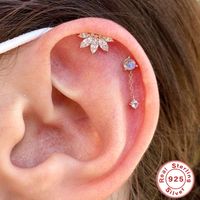 1 Piece Simple Style Water Droplets Inlay Sterling Silver Rhinestones Ear Studs main image 2