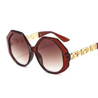 Retro Color Block Pc Polygon Patchwork Full Frame Women's Sunglasses main image 4