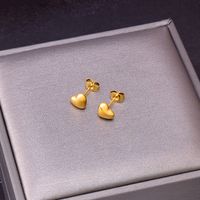 Sweet Heart Shape Titanium Steel Plating Bracelets Earrings Necklace sku image 1