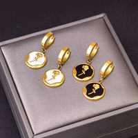 Vintage Style Flower Titanium Steel Plating Inlay Shell Earrings Necklace Jewelry Set main image 3