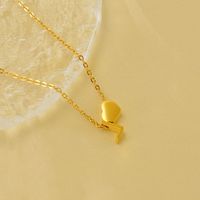 304 Stainless Steel 18K Gold Plated Casual French Style Plating Letter Heart Shape Pendant Necklace main image 5