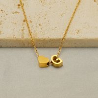 304 Stainless Steel 18K Gold Plated Casual French Style Plating Letter Heart Shape Pendant Necklace main image 3