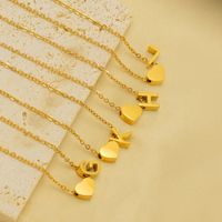 304 Stainless Steel 18K Gold Plated Casual French Style Plating Letter Heart Shape Pendant Necklace main image 2