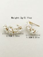 1 Pair Elegant Flower Plating Inlay 304 Stainless Steel Pearl Shell 14K Gold Plated Ear Studs main image 2