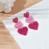 Sweet Heart Shape Arylic Sequins Women's Drop Earrings main image 4