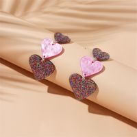 Sweet Heart Shape Arylic Sequins Women's Drop Earrings main image 3