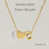 304 Stainless Steel 18K Gold Plated Casual French Style Plating Letter Heart Shape Pendant Necklace sku image 7