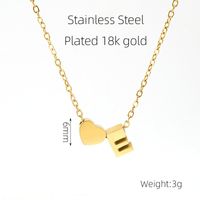 304 Stainless Steel 18K Gold Plated Casual French Style Plating Letter Heart Shape Pendant Necklace sku image 5