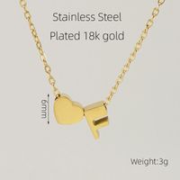 304 Stainless Steel 18K Gold Plated Casual French Style Plating Letter Heart Shape Pendant Necklace sku image 9