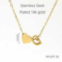 304 Stainless Steel 18K Gold Plated Casual French Style Plating Letter Heart Shape Pendant Necklace sku image 7