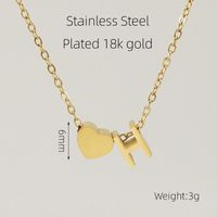 304 Stainless Steel 18K Gold Plated Casual French Style Plating Letter Heart Shape Pendant Necklace sku image 8