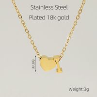 304 Stainless Steel 18K Gold Plated Casual French Style Plating Letter Heart Shape Pendant Necklace sku image 11