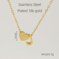 304 Stainless Steel 18K Gold Plated Casual French Style Plating Letter Heart Shape Pendant Necklace sku image 10