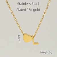 304 Stainless Steel 18K Gold Plated Casual French Style Plating Letter Heart Shape Pendant Necklace sku image 12