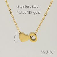 304 Stainless Steel 18K Gold Plated Casual French Style Plating Letter Heart Shape Pendant Necklace sku image 15