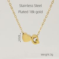 304 Stainless Steel 18K Gold Plated Casual French Style Plating Letter Heart Shape Pendant Necklace sku image 18