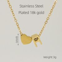 304 Stainless Steel 18K Gold Plated Casual French Style Plating Letter Heart Shape Pendant Necklace sku image 19