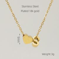 304 Stainless Steel 18K Gold Plated Casual French Style Plating Letter Heart Shape Pendant Necklace sku image 20