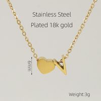 304 Stainless Steel 18K Gold Plated Casual French Style Plating Letter Heart Shape Pendant Necklace sku image 23