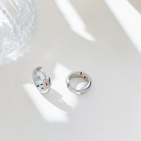 1 Pair Simple Style Solid Color Plating Stainless Steel Hoop Earrings main image 4