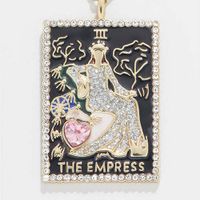 Hip-hop Tarot Stainless Steel Plating Inlay Zircon 18k Gold Plated Pendant Necklace main image 6