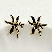1 Pair IG Style Flower Enamel Plating 304 Stainless Steel 14K Gold Plated Ear Studs main image 3