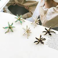 1 Pair IG Style Flower Enamel Plating 304 Stainless Steel 14K Gold Plated Ear Studs main image 1