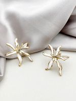 1 Pair IG Style Flower Enamel Plating 304 Stainless Steel 14K Gold Plated Ear Studs sku image 1