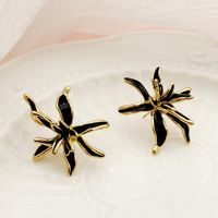 1 Pair IG Style Flower Enamel Plating 304 Stainless Steel 14K Gold Plated Ear Studs sku image 3