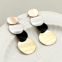 1 Pair Exaggerated Round Plating 304 Stainless Steel 14K Gold Plated Rose Gold Plated Drop Earrings main image 1
