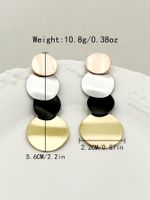 1 Pair Exaggerated Round Plating 304 Stainless Steel 14K Gold Plated Rose Gold Plated Drop Earrings main image 3