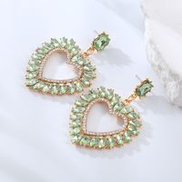 Elegant Luxurious Heart Shape Alloy Plating Inlay Rhinestones Gold Plated Women's Drop Earrings main image 3