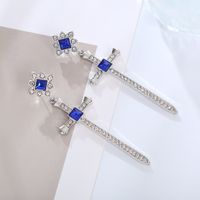 Vintage Style Artistic Cross Alloy Plating Inlay Rhinestones Gold Plated Women's Drop Earrings main image 5