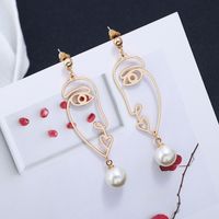 Elegant Abstract Alloy Plating Inlay Artificial Pearls Women's Earrings Necklace main image 4
