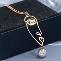 Elegant Abstract Alloy Plating Inlay Artificial Pearls Women's Earrings Necklace main image 3